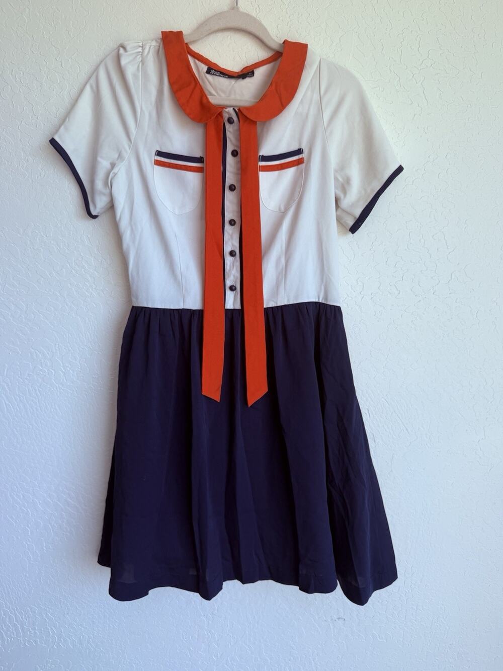 Dear Creatures ModCloth Peter Pan Collar Dress Size Medium Retro Rockabilly Twee